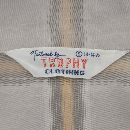TROPHY CLOTHING トロフィークロージング オンブレチェック オープンカラーシャツ トップス メンズ グレー×ライトブラウン 14-14 1/2 26SS トップス