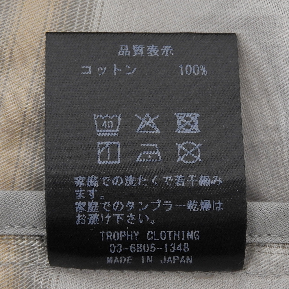 TROPHY CLOTHING トロフィークロージング オンブレチェック オープンカラーシャツ トップス メンズ グレー×ライトブラウン 14-14 1/2 26SS トップス