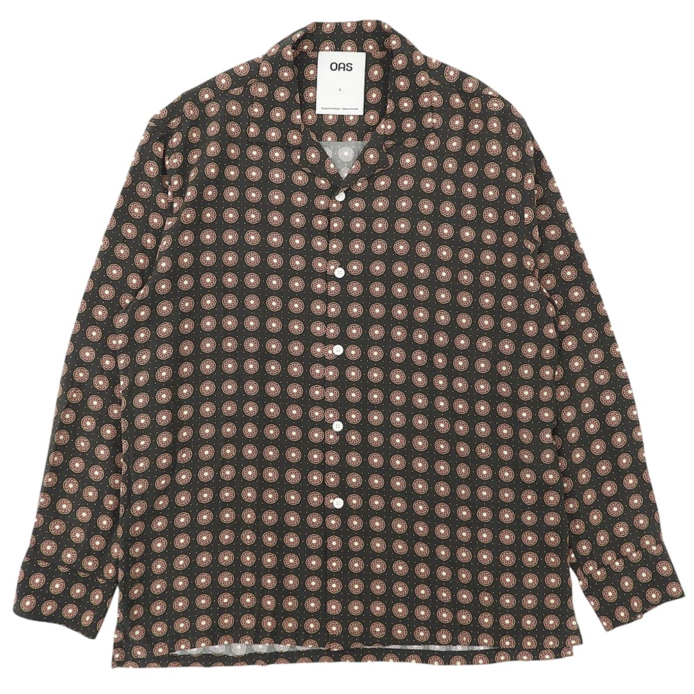 OAS オーエーエス 美品 COFFEE LUMO Viscose Long Sleeve トップス メンズ ブラウン レッド系 L 7019-04 トップス
