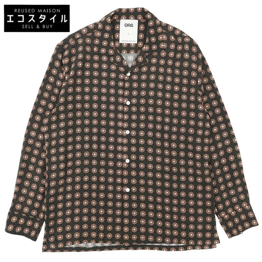 OAS オーエーエス 美品 COFFEE LUMO Viscose Long Sleeve トップス メンズ ブラウン レッド系 L 7019-04 トップス