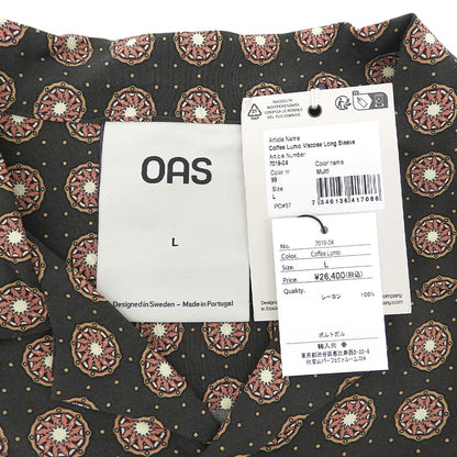 OAS オーエーエス 美品 COFFEE LUMO Viscose Long Sleeve トップス メンズ ブラウン レッド系 L 7019-04 トップス