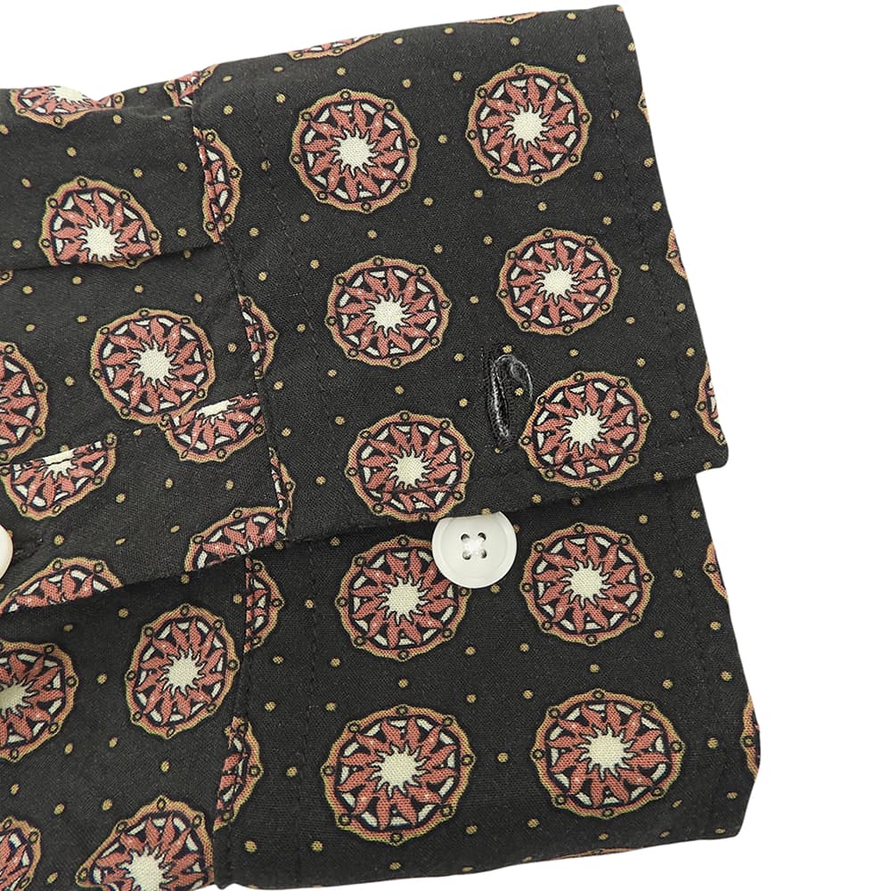 OAS オーエーエス 美品 COFFEE LUMO Viscose Long Sleeve トップス メンズ ブラウン レッド系 L 7019-04 トップス
