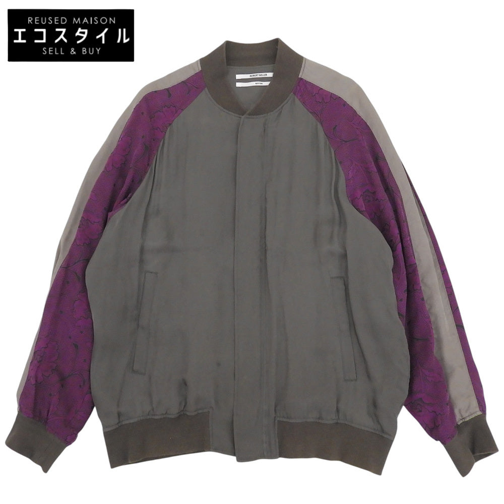 ROBERTGELLER ロバートゲラー ジップブルゾン ジャケット メンズ グレー×パープル 46 JRR5-HM-1041 ジャケット