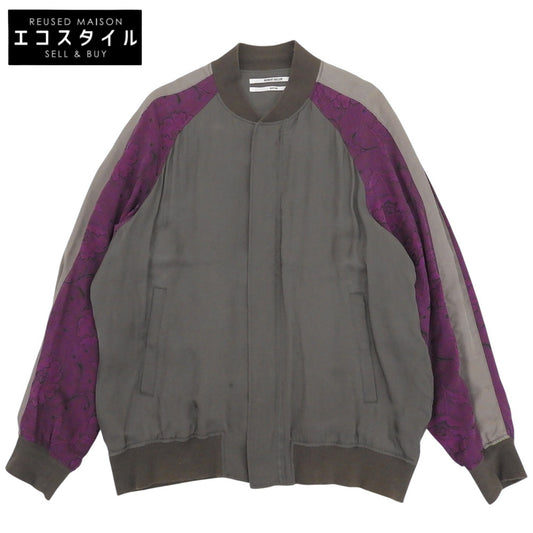 ROBERTGELLER ロバートゲラー ジップブルゾン ジャケット メンズ グレー×パープル 46 JRR5-HM-1041 ジャケット