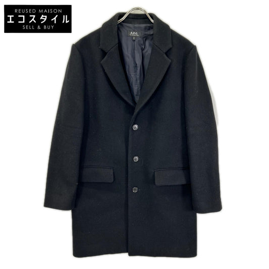A.P.C. アーペーセー 1110321 ブラック ウール チェスターコート コート