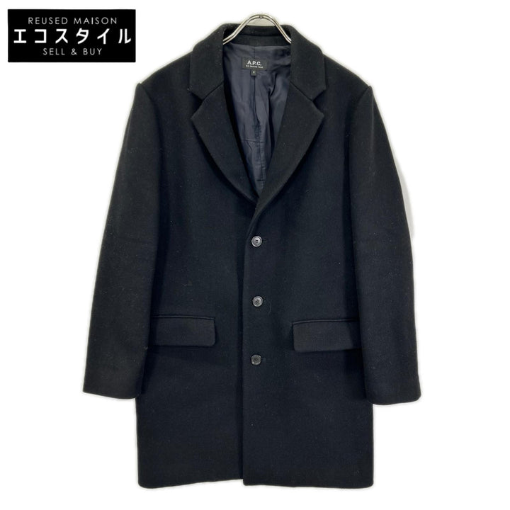 A.P.C. アーペーセー 1110321 ブラック ウール チェスターコート コート