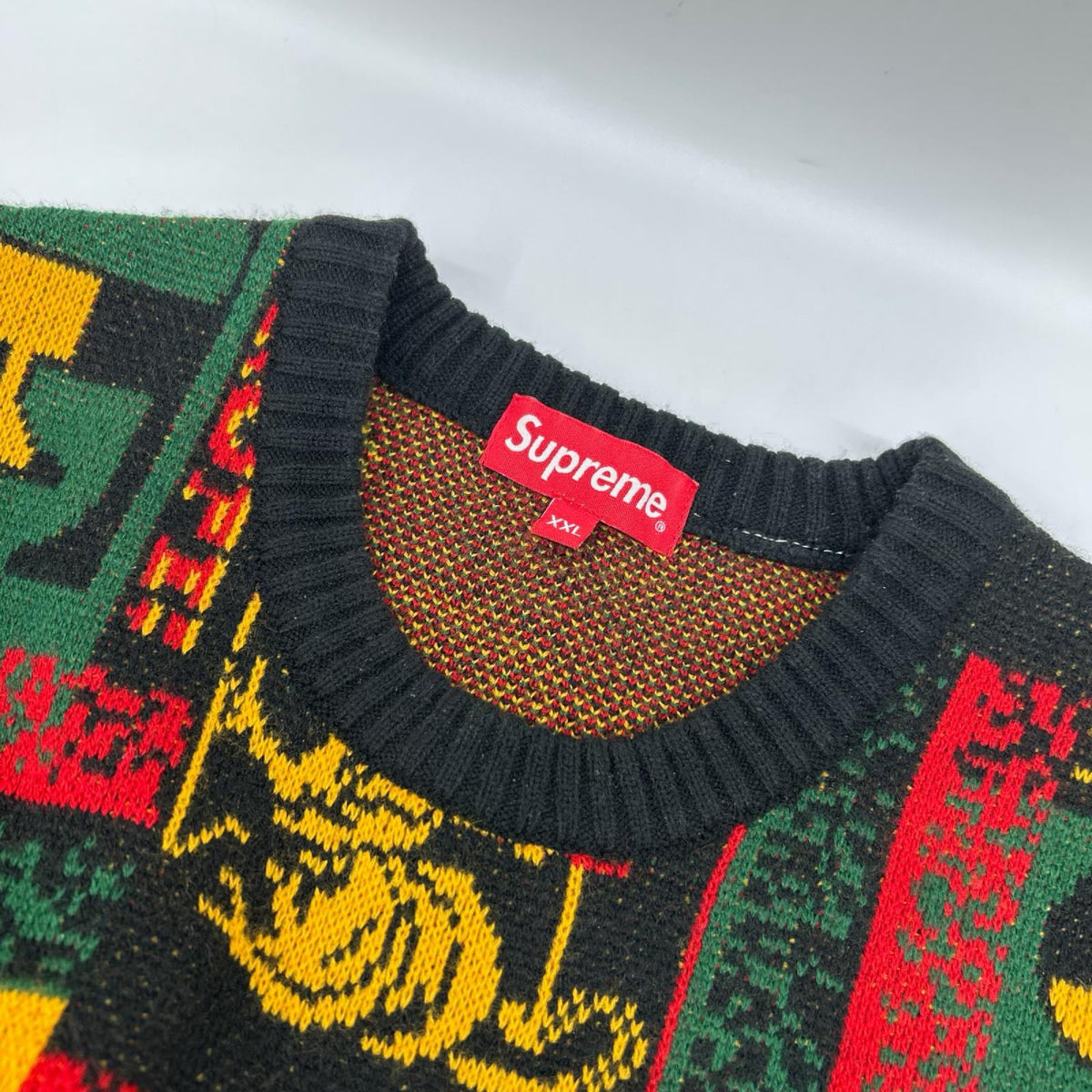 Supreme シュプリーム 23SS レッド/グリーン/ブラック Scarf Sweater トップス