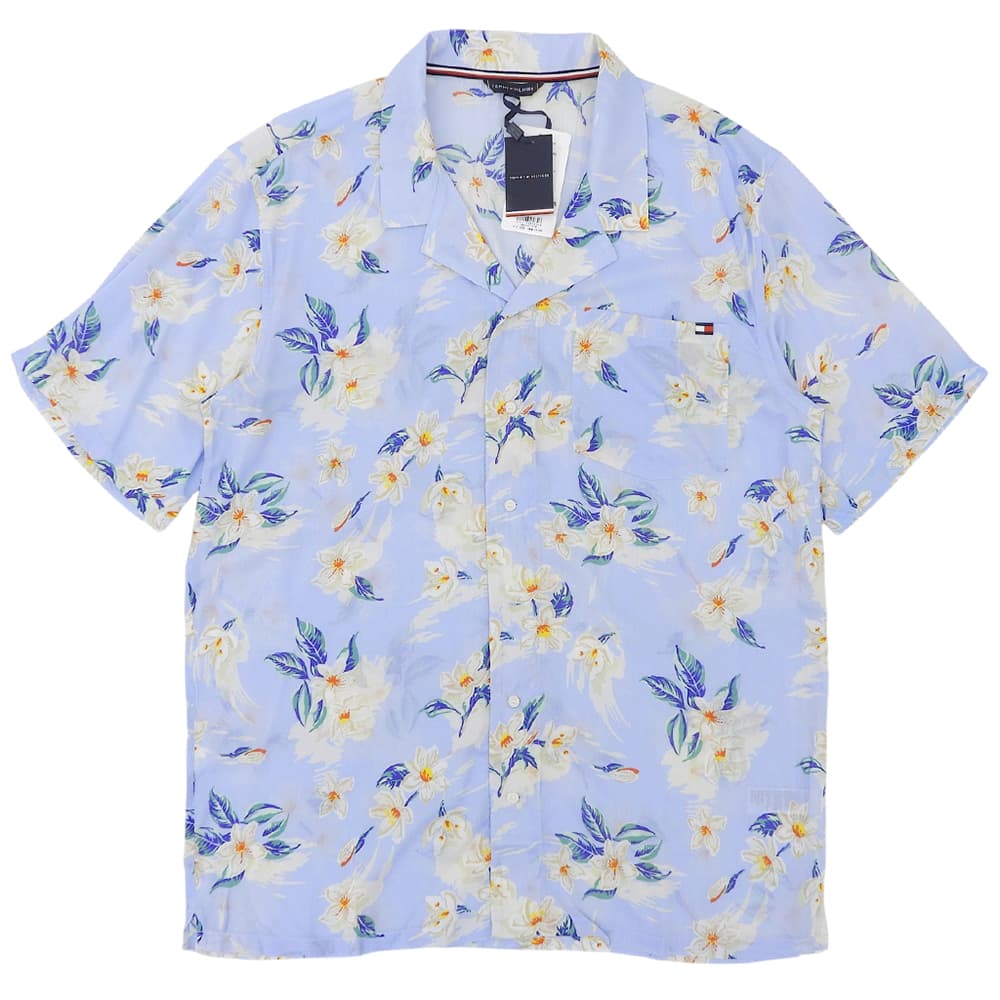 TOMMYHILFIGER トミーヒルフィガー 新品同様 花柄 アロハシャツ トップス メンズ ライトブルー マルチカラー M UM03227 トップス
