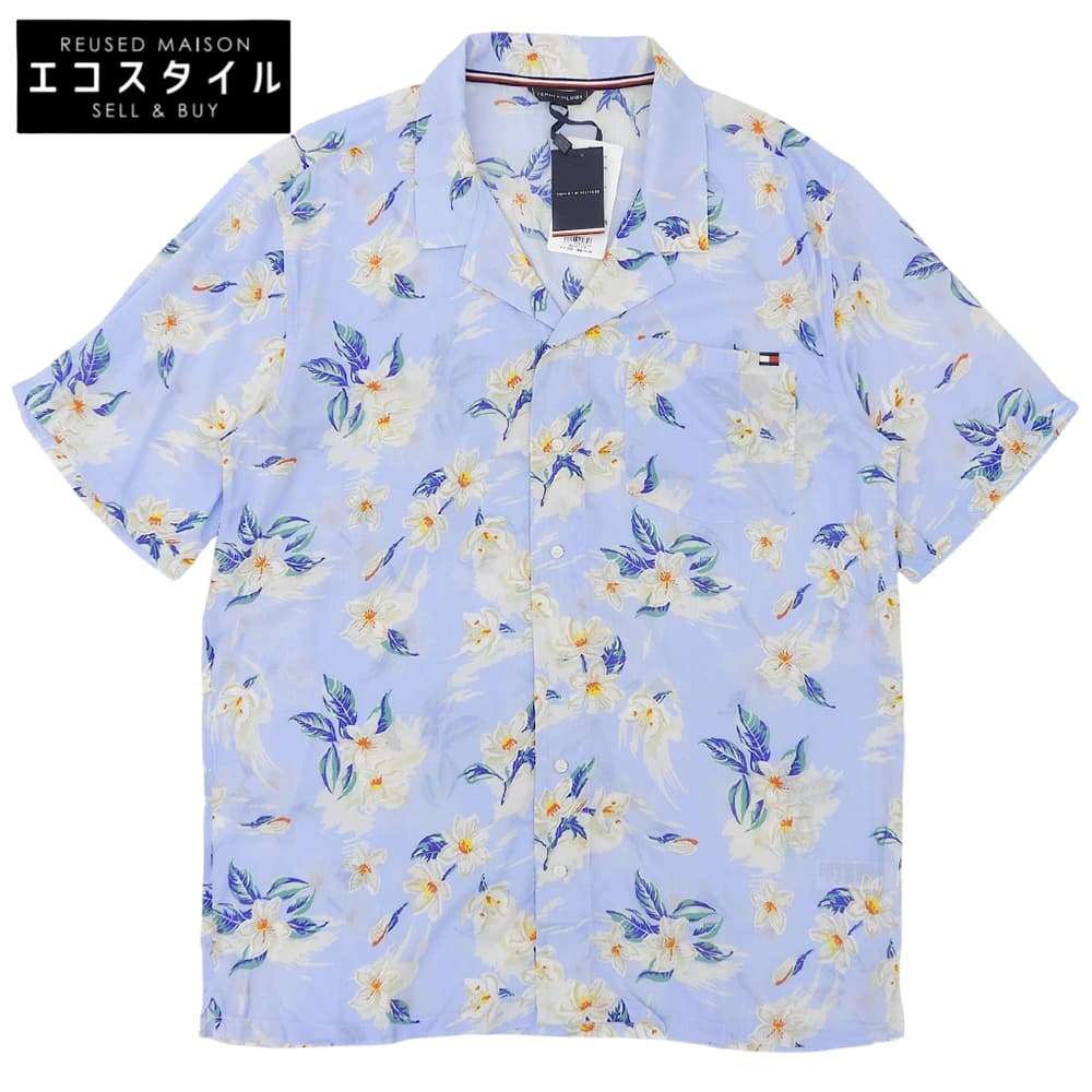 TOMMYHILFIGER トミーヒルフィガー 新品同様 花柄 アロハシャツ トップス メンズ ライトブルー マルチカラー M UM03227 トップス