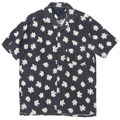 TOMMYHILFIGER トミーヒルフィガー 新品同様 リネン アロハシャツ トップス メンズ ネイビー M MW30891 トップス