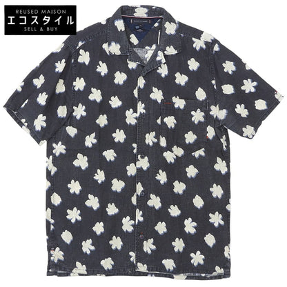 TOMMYHILFIGER トミーヒルフィガー 新品同様 リネン アロハシャツ トップス メンズ ネイビー M MW30891 トップス