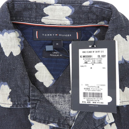TOMMYHILFIGER トミーヒルフィガー 新品同様 リネン アロハシャツ トップス メンズ ネイビー M MW30891 トップス