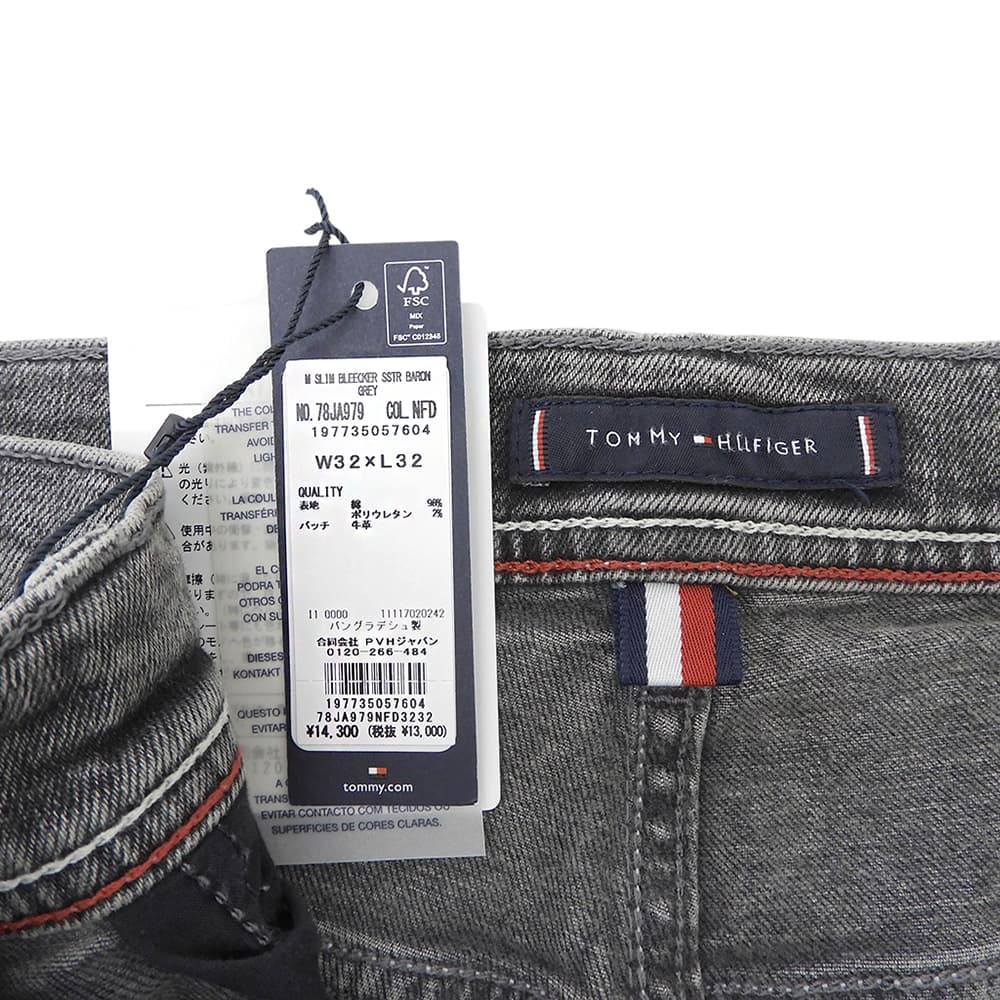 TOMMYHILFIGER トミーヒルフィガー 新品同様 デニムパンツ ボトムス メンズ ブラック W32 78JA979 ボトムス