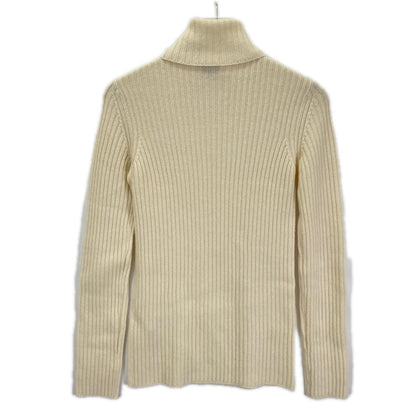 SAINT LAURENT PARIS サンローランパリ 21年製 666098 アイボリー ウールカシミヤ リブ編み タートルネックニット トップス