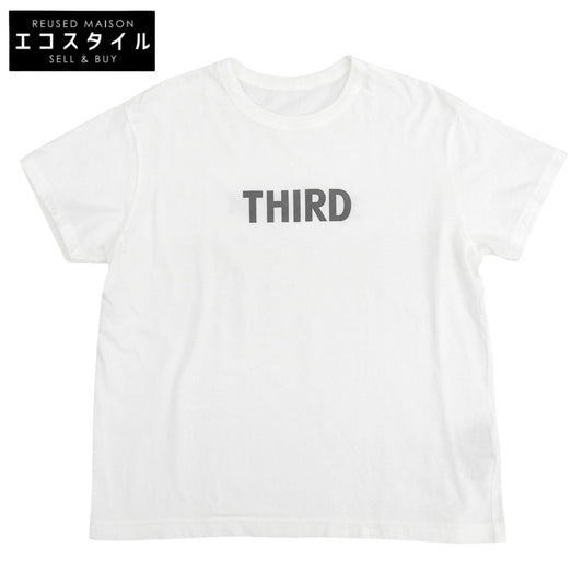 THIRD MAGAZINE サードマガジン ロゴ Tシャツ クルーネック トップス レディース ホワイト A0803UTS405-1 トップス