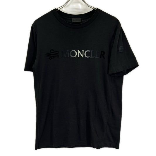 MONCLER モンクレール 22SS I20918C00016 ブラック フロッキーロゴ クルーネックTシャツ トップス