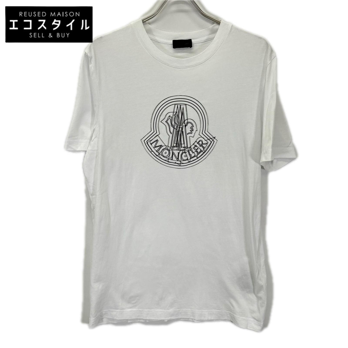 MONCLER モンクレール 23SS J10918C00028 ホワイト エンブレムロゴ クルーネックTシャツ トップス