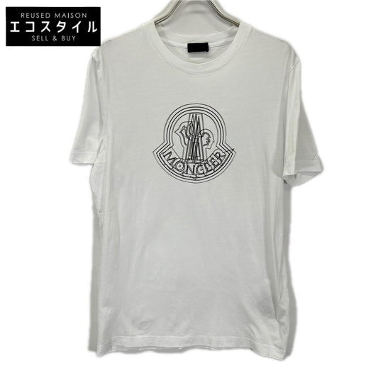 MONCLER モンクレール 23SS J10918C00028 ホワイト エンブレムロゴ クルーネックTシャツ トップス