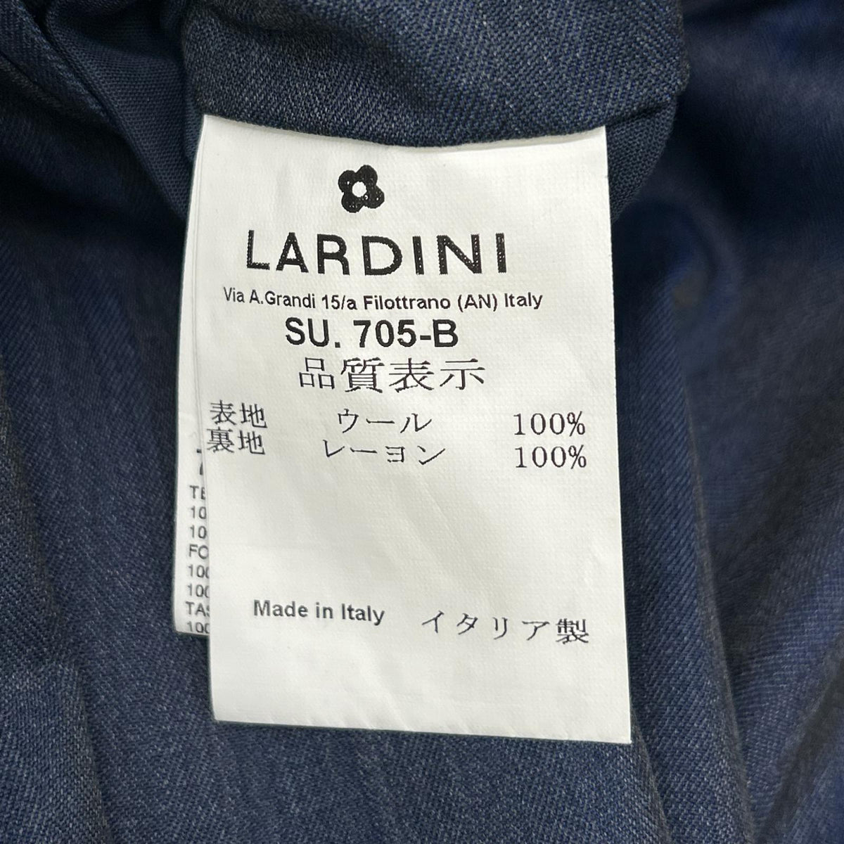 LARDINI ラルディーニ JP0801AQ ネイビー/タマムシ Tessuto Esclusi シングルスーツ スーツ セットアップ