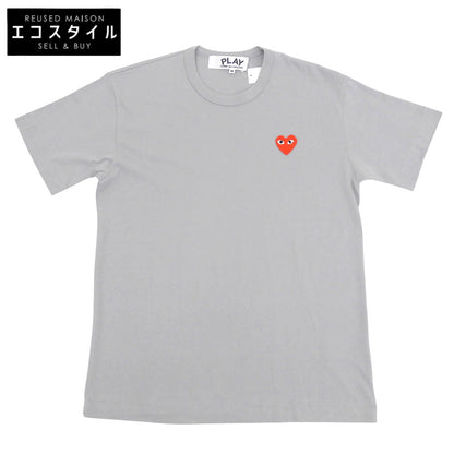 PLAYCOMMEdesGARCONS プレイコムデギャルソン 未使用 コットン Tシャツ トップス メンズ グレー×レッド M AZ-T212 トップス