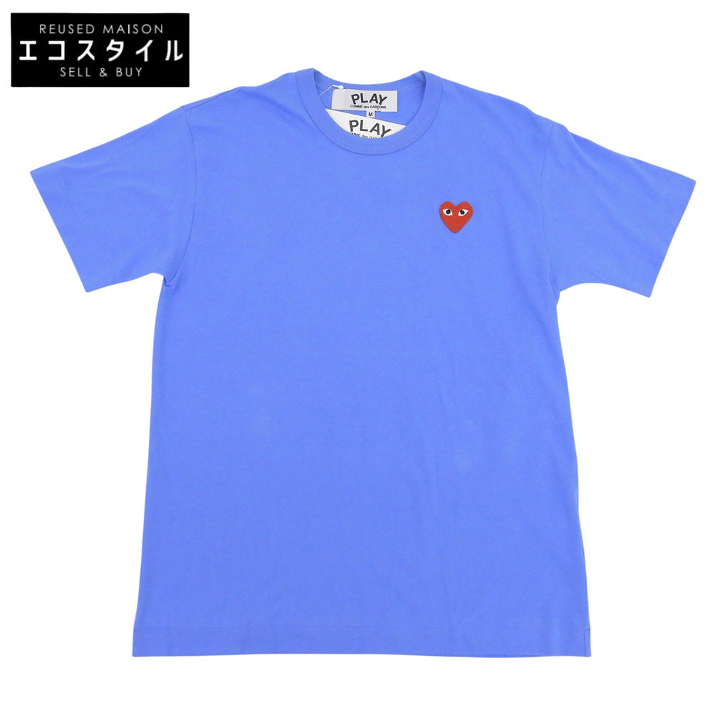 PLAYCOMMEdesGARCONS プレイコムデギャルソン 未使用 コットン Tシャツ トップス メンズ ブルー×レッド M AZ-T212 トップス