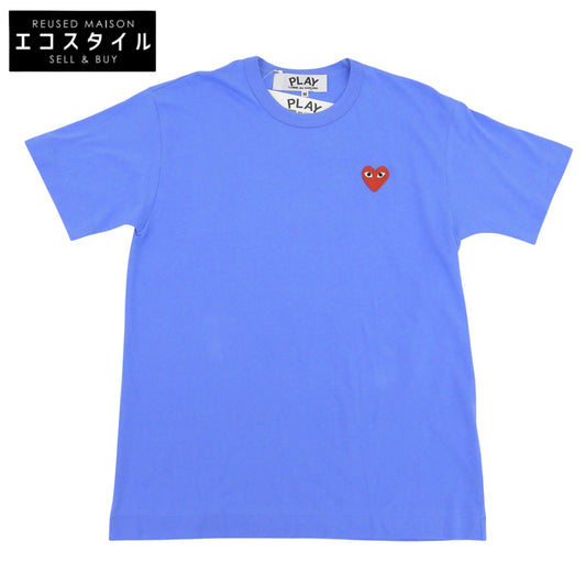 PLAYCOMMEdesGARCONS プレイコムデギャルソン 未使用 コットン Tシャツ トップス メンズ ブルー×レッド M AZ-T212 トップス