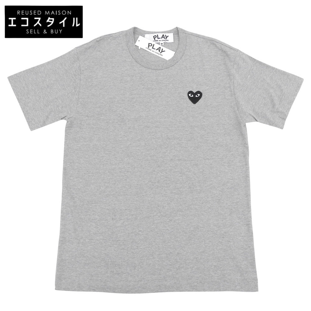 PLAYCOMMEdesGARCONS プレイコムデギャルソン 未使用 コットン Tシャツ トップス メンズ グレー×ブラック M AZ-T076 トップス