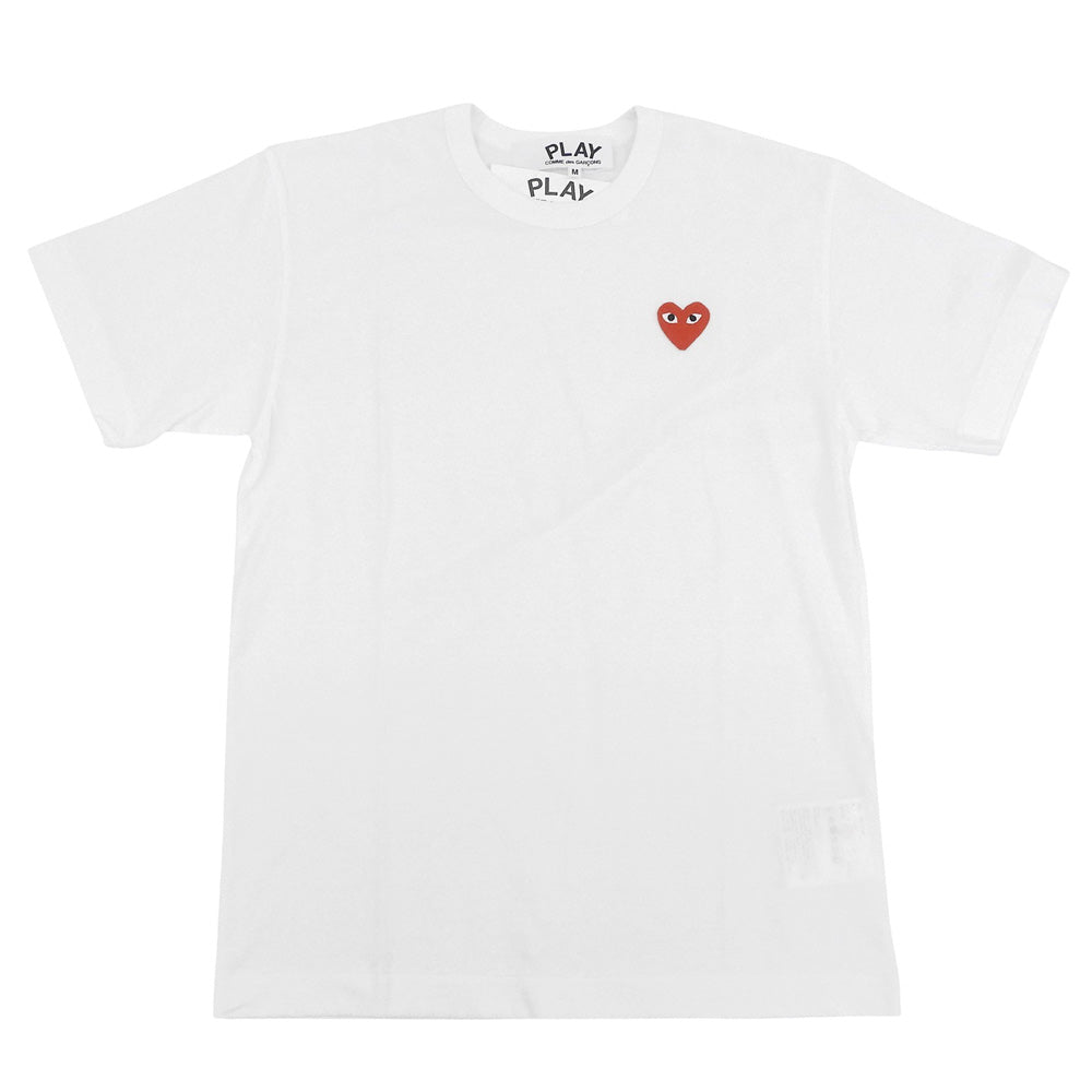 PLAYCOMMEdesGARCONS プレイコムデギャルソン 未使用 コットン Tシャツ トップス メンズ ホワイト×レッド M AZ-T108 トップス