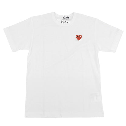PLAYCOMMEdesGARCONS プレイコムデギャルソン 未使用 コットン Tシャツ トップス メンズ ホワイト×レッド M AZ-T108 トップス