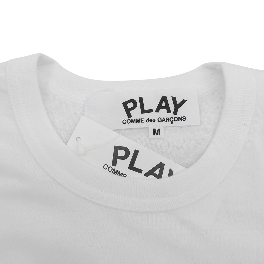 PLAYCOMMEdesGARCONS プレイコムデギャルソン 未使用 コットン Tシャツ トップス メンズ ホワイト×レッド M AZ-T108 トップス