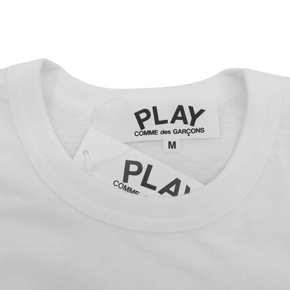 PLAYCOMMEdesGARCONS プレイコムデギャルソン 未使用 コットン Tシャツ トップス メンズ ホワイト×レッド M AZ-T108 トップス