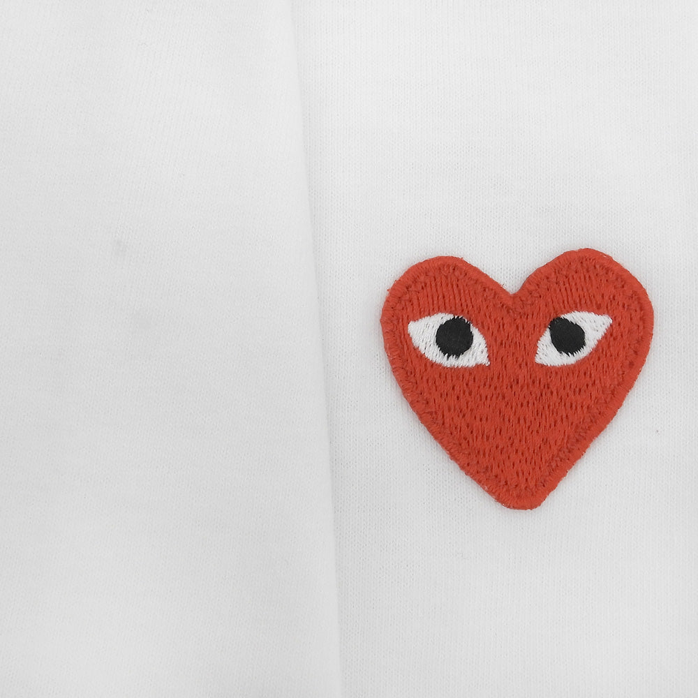 PLAYCOMMEdesGARCONS プレイコムデギャルソン 未使用 コットン Tシャツ トップス メンズ ホワイト×レッド M AZ-T108 トップス