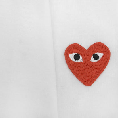 PLAYCOMMEdesGARCONS プレイコムデギャルソン 未使用 コットン Tシャツ トップス メンズ ホワイト×レッド M AZ-T108 トップス