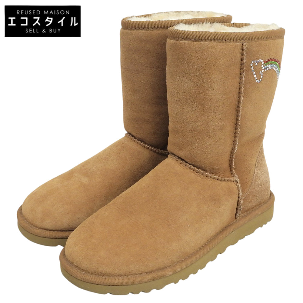 UGG アグ 美品 ムートンブーツ シューズ レディース ブラウン 22cm F20014E シューズ