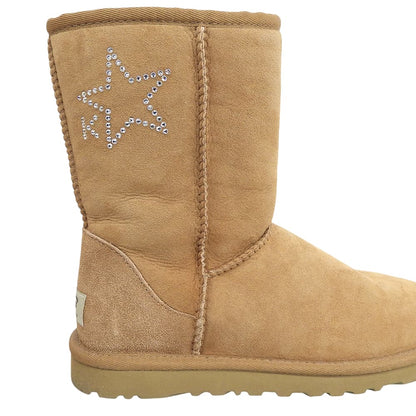 UGG アグ 美品 ムートンブーツ シューズ レディース ブラウン 22cm F20014E シューズ