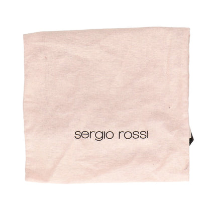Sergio Rossi セルジオロッシ A99660 sr1 メタルプレート スクエアトゥ フラット サンダル シューズ