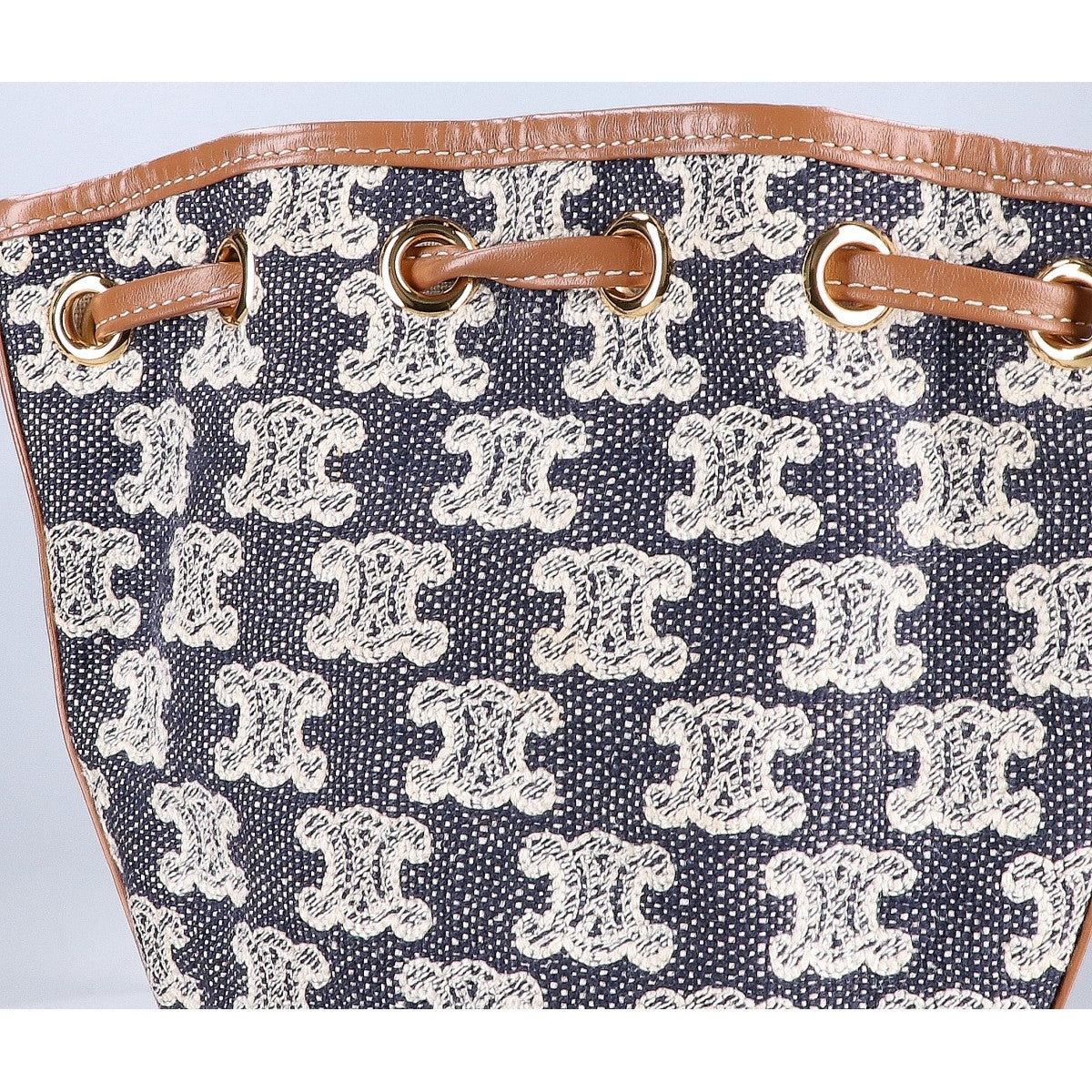 CELINE セリーヌ トリオンフエンブロイダリー マイクロ ドローストリング ショルダーバッグ