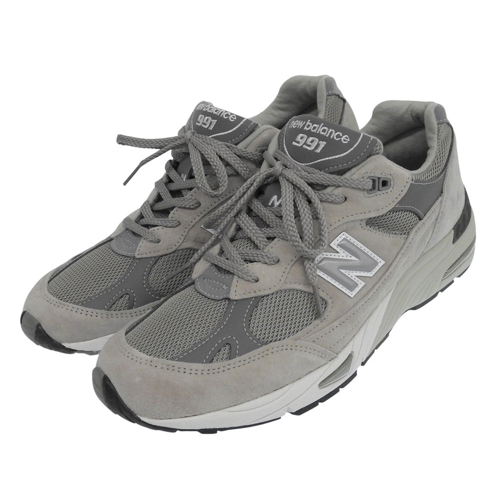 NEW BALANCE ニューバランス 新品同様 スエード スニーカー シューズ メンズ グレー 27cm M991GL シューズ