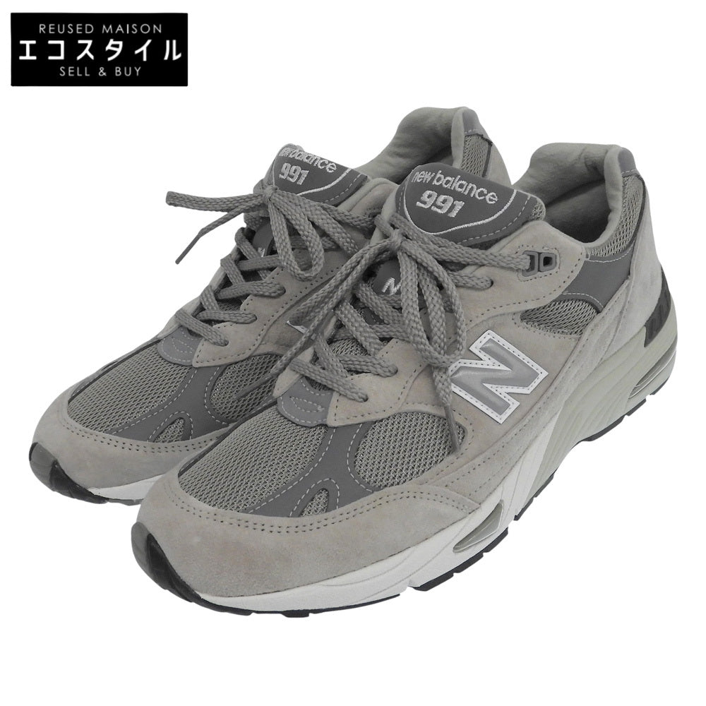 NEW BALANCE ニューバランス 新品同様 スエード スニーカー シューズ メンズ グレー 27cm M991GL シューズ
