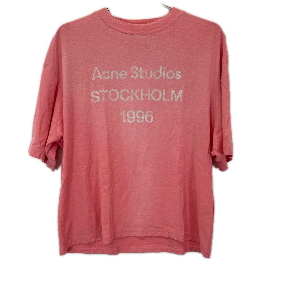ACNE STUDIOS アクネ ストゥディオズ FN-UX-TSHI000013 タンゴピンク スプレー加工ロゴTシャツ トップス