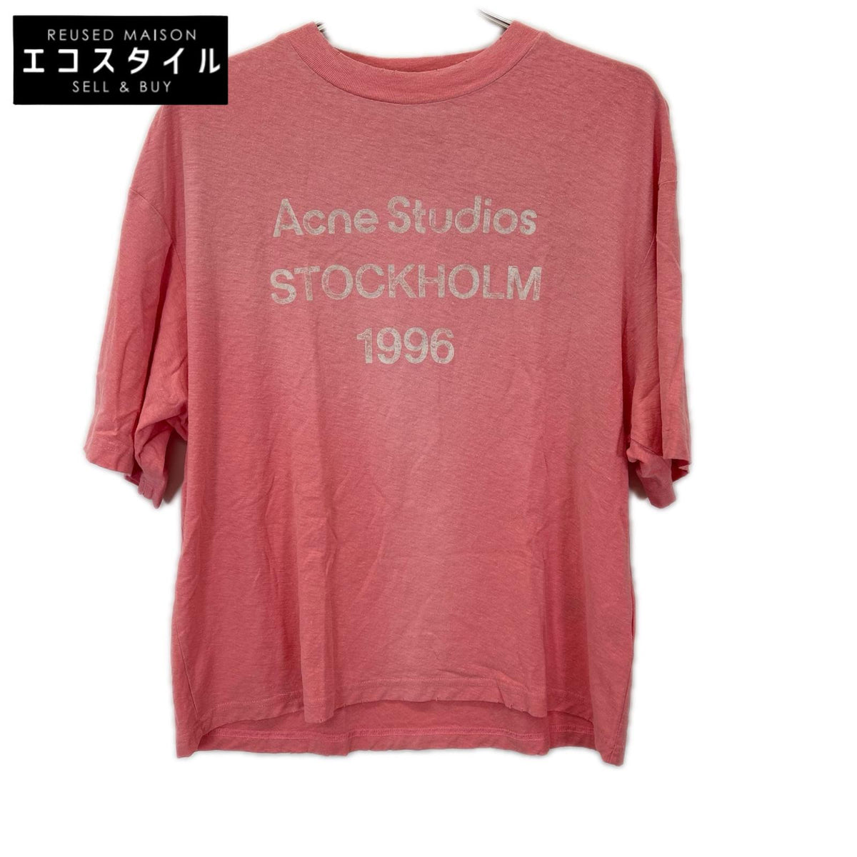ACNE STUDIOS アクネ ストゥディオズ FN-UX-TSHI000013 タンゴピンク スプレー加工ロゴTシャツ トップス