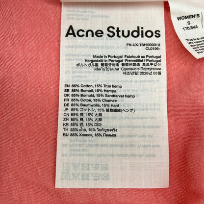 ACNE STUDIOS アクネ ストゥディオズ FN-UX-TSHI000013 タンゴピンク スプレー加工ロゴTシャツ トップス