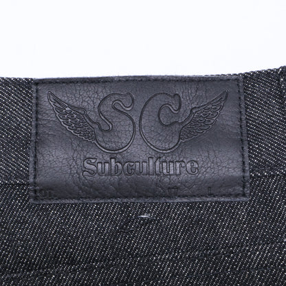 SC Subculture エスシー サブカルチャー 【美品】SCPT-CL11 S01XX BLACK DENIM PANTS ボタンフライ デニムパンツ ボトムス