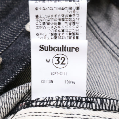 SC Subculture エスシー サブカルチャー 【美品】SCPT-CL11 S01XX BLACK DENIM PANTS ボタンフライ デニムパンツ ボトムス