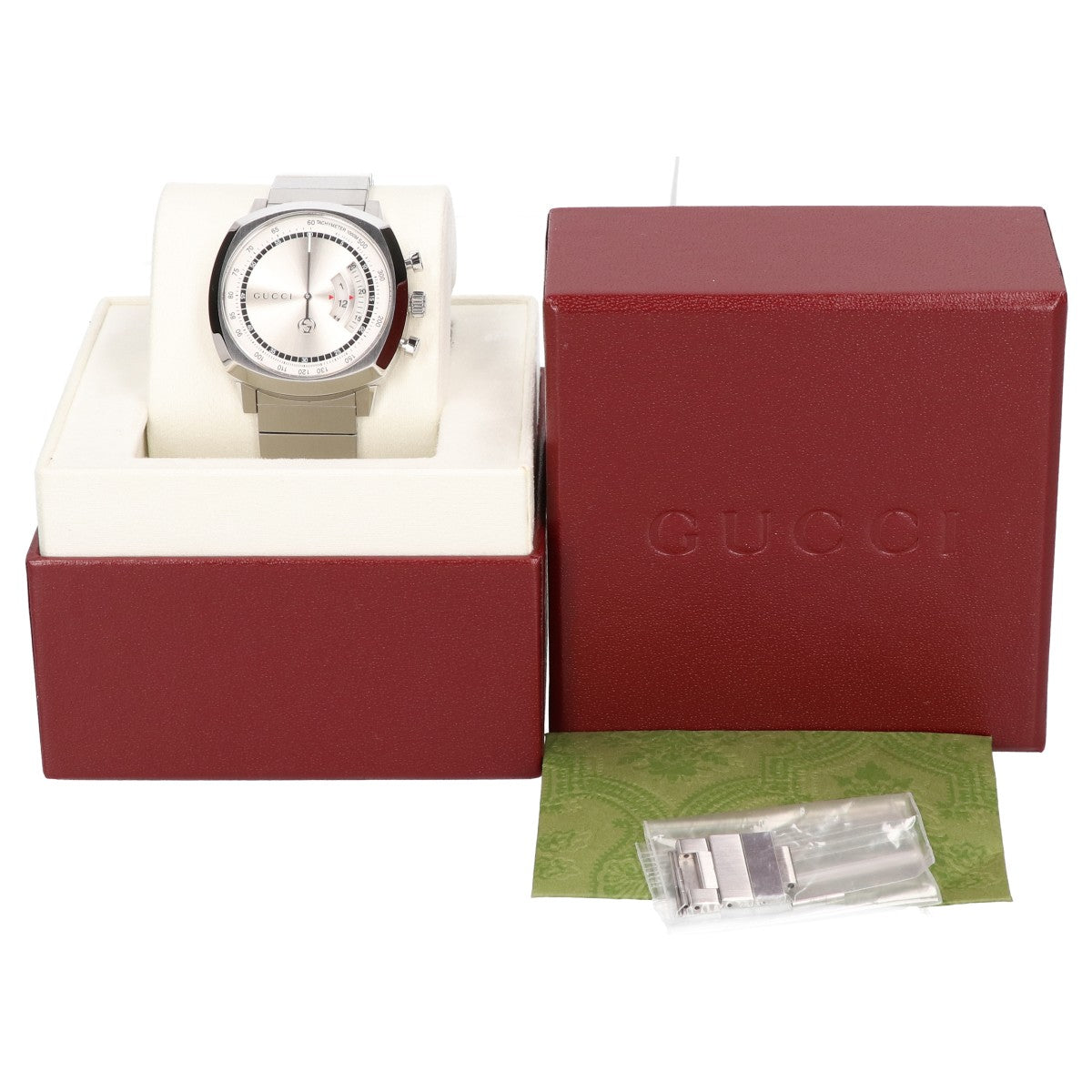 GUCCI グッチ 美品 YA157302 Grip クロノグラフ クオーツ 腕時計
