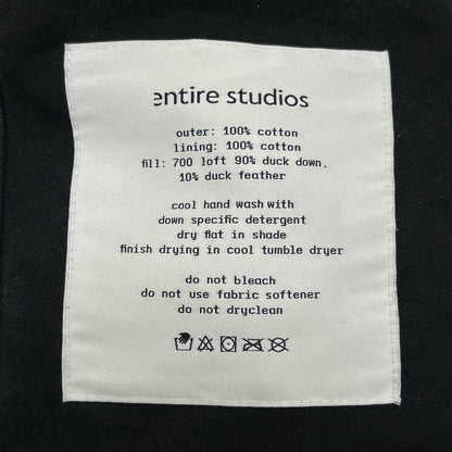 Entire Studios エンタイアスタジオ 25SS ES2398 ブラック MML PUFFER COTTON パファーダウン ジャケット