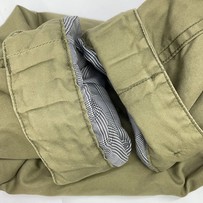 Khaki Fur-Trimmed Military Coat, Size 3, Men's