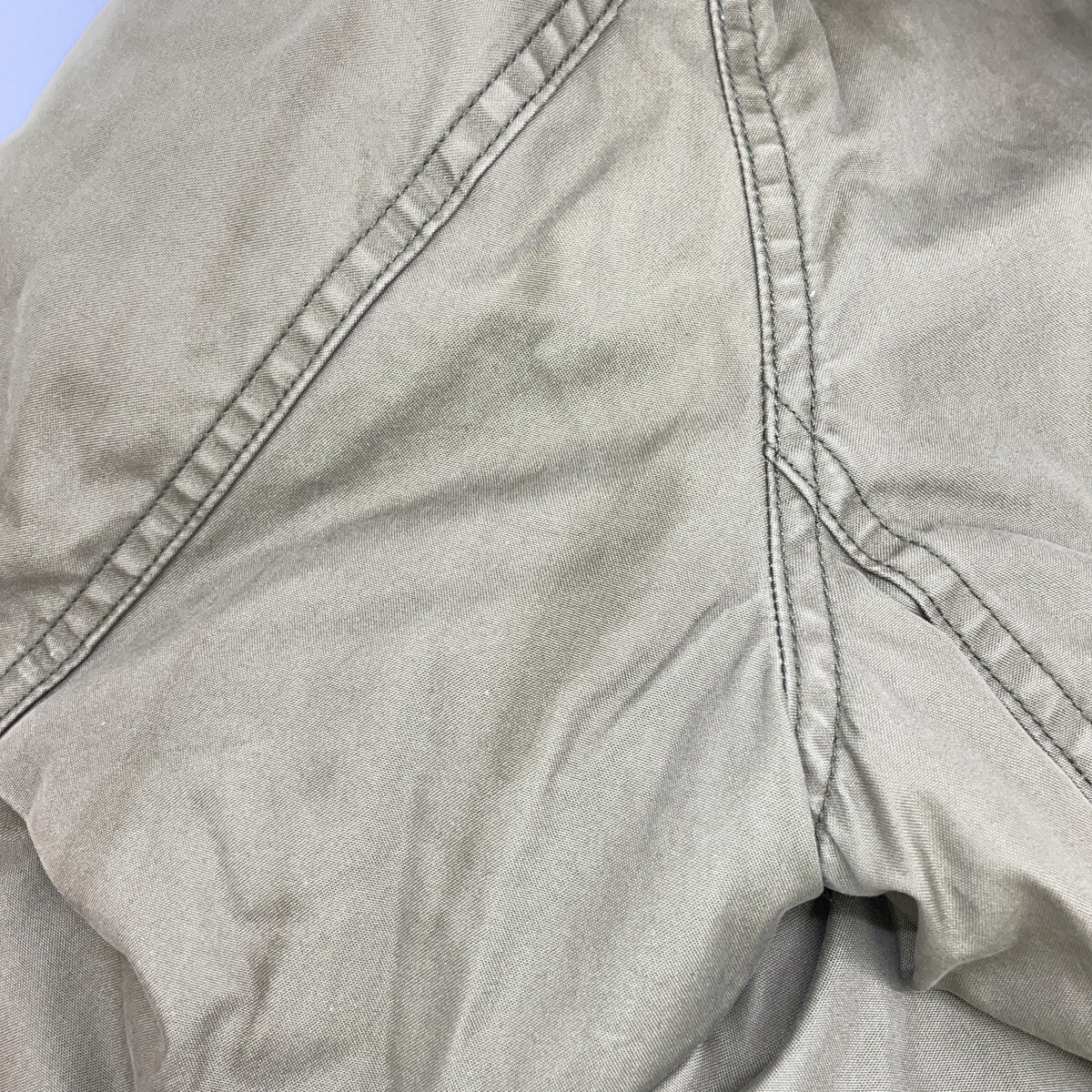 Khaki Fur-Trimmed Military Coat, Size 3, Men's
