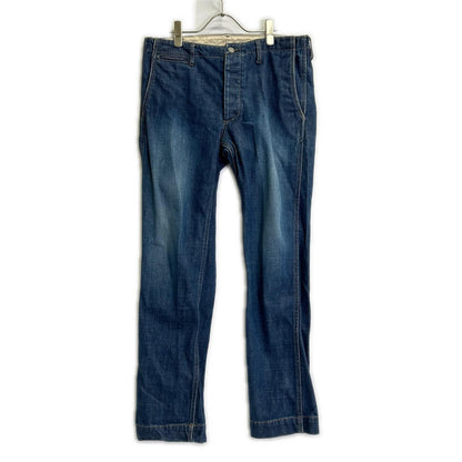 VISVIM ビズビム ブルー ボタンフライ ストレートデニム ボトムス