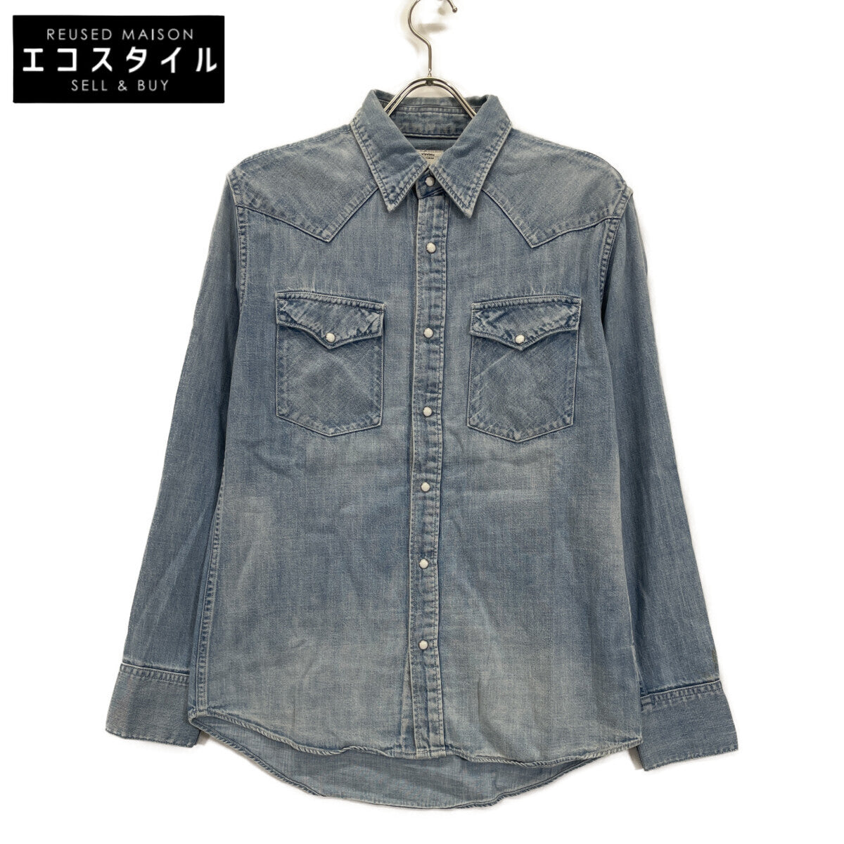 LIGHT BLUE SOCIAL SCULPTURE DENIM WESTERN SHIRT Tops 1 Men's